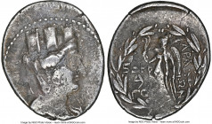 PHOENICIA. Aradus. Ca. 138/7-44/3 BC. AR tetradrachm (32mm, 14.92 gm, 12h). NGC VF 3/5 - 2/5, die shift. Dated Civic Year 166 (94/3 BC). Veiled, drape...