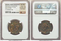 MOESIA INFERIOR. Marcianopolis. Macrinus (AD 217-218) with Diadumenian. AE 5-assaria (27mm, 12.51 gm, 1h). NGC Choice XF S 4/5 - 4/5, Fine Style. AY K...