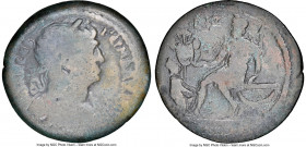 EGYPT. Alexandria. Trajan (AD 98-117). AE drachm (33mm, 17.22 gm, 12h). NGC VG 5/5 - 4/5. Civic Year 17 (AD 113/4). AVT TPAIAN CEB-ΓEPM ΔAKIKOC, laure...