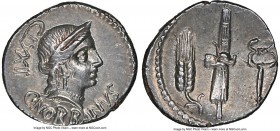 C. Norbanus (ca. 83 BC). AR denarius (18mm, 7h). NGC Choice XF. Rome. C•NORBANVS, head of Venus right, wearing stephane, pendant earring, and pearl ne...