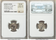 Diva Faustina Senior (AD 138-140/1). AR denarius (18mm, 3.30 gm, 12h). NGC Choice AU 4/5 - 5/5. Rome, ca. AD 146-161. DIVA-FAVSTINA, draped bust of Di...