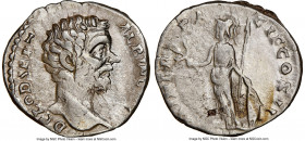 Clodius Albinus (AD 193-195). AR denarius (19mm, 12h). NGC VF. Rome, AD 194-195. D CLOD SEPT-ALBIN CAES, bare head of Clodius Albinus right / MINER-PA...