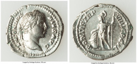 Caracalla (AD 198-217). AR denarius (20mm, 3.34 gm, 1h). Choice VF. Rome, AD 205-206. ANTONINVS PIVS AVG, laureate head of Caracalla right / PONTIF TR...