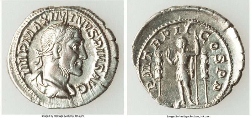Maximinus I (AD 235-238). AR denarius (21mm, 2.67 gm, 6h). Choice XF. Rome, AD 2...