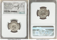Philip I (AD 244-249). AR antoninianus (23mm, 3.59 gm, 6h). NGC MS 5/5 - 4/5. Rome, AD 248. IMP PHILIPPVS AVG, radiate, draped and cuirassed bust of P...