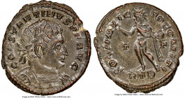 Constantine I the Great (AD 307-337). BI follis or reduced nummus (21mm, 6h). NGC MS. Trier, 1st officina, AD 316. IMP CONSTANTINVS AVG, laureate, cui...