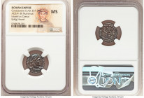 Constantine II, as Caesar (AD 337-340). AE3 or BI nummus (17mm, 7h). NGC MS. Arles, 1st officina, AD 333. CONSTAN-TIVS IVN NC, laureate, cuirassed bus...