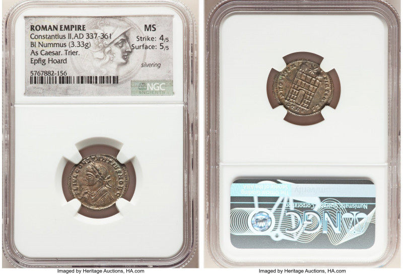 Constantine II, as Caesar (AD 337-340). AE3 or BI nummus (19mm, 3.33 gm, 7h). NG...