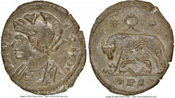 Constantinople Commemorative (ca. AD 330-340). AE3 or BI nummus (19mm, 6h). NGC MS. Trier, 2nd officina, AD 333-334, struck under Constantine I to com...