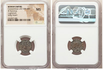 Constantinople Commemorative (ca. AD 330-340). AE3 or BI nummus (16mm, 12h). NGC MS. Lugdunum, 1st officina, ca. AD 330-331, struck under Constantine ...