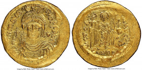 Maurice Tiberius (AD 582-602). AV light-weight solidus of 23 siliquae (22mm, 7h). NGC AU, edge bends, scratches. Constantinople, 4th officina, AD 583/...