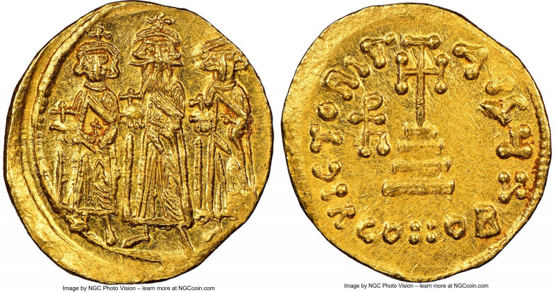 Heraclius (AD 610-641), with Heraclius Constantine and Heraclonas. AV solidus (2...