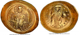 Constantine X Ducas (AD 1059-1067). AV histamenon nomisma (28mm, 6h). NGC Choice AU. Constantinople. +IhS IXS RЄX-RЄSNANTIhm, Christ seated facing on ...