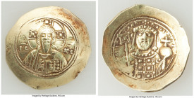 Michael VII Ducas (AD 1071-1078). AV/EL histamenon nomisma scyphate (29mm, 4.35 gm, 6h). Fine, graffiti, edge bends, clipped. Constantinople. Bust of ...