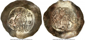 Manuel I Comnenus (AD 1143-1180). EL aspron trachy (33mm, 4.20 gm, 5h). NGC MS 4/5 - 3/5, brushed. Constantinople, AD 1160-1164. IC-XC (barred), Chris...