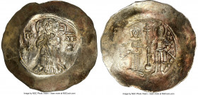 Manuel I Comnenus (AD 1143-1180). EL aspron trachy (33mm, 4.62 gm, 5h). NGC MS 4/5 - 3/5, flan flaw, edge crimp, brushed. Constantinople, AD 1160-1164...