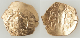 Andronicus II Palaeologus and Michael IX (AD 1294-1320). EL hyperpyron (21mm, 4.27 gm, 6h). Fine. Constantinople, ca. AD 1303-1320. Half-length figure...