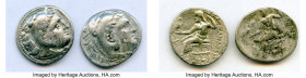 ANCIENT LOTS. Greek. Macedonian Kingdom. Ca. 4th-3rd centuries BC. Lot of two (2) AR drachms. VF. Includes: (2) Mixed rulers, Zeus seated reverse. Lot...