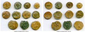 ANCIENT LOTS. Greek. Ptolemaic Egypt. 2nd-1st centuries BC. Lot of eleven (11) AE chalkons and dichalkons. Fine. Includes: Eleven fractional AEs of va...