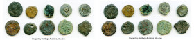 ANCIENT LOTS. Judaea. Ca. 1st centuries BC-AD. Lot of ten (10) AE prutahs. Fine, holed. Includes: Various issuers, dates and themes. Ten (10) coins in...