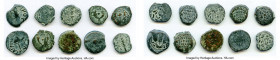 ANCIENT LOTS. Judaea. Ca. 1st centuries BC-AD. Lot of ten (10) AE prutahs. Fine. Includes: Various issuers, dates and themes. Ten (10) coins in lot. S...