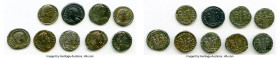 ANCIENT LOTS. Roman Imperial. AD 4th century. Lot of nine (9) AE3 or BI nummi. Choice XF-AU. Includes: Various emperors with different types. Total ni...