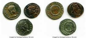 ANCIENT LOTS. Roman Imperial. AD 4th century. Lot of three (3) AE3 or BI nummi. Choice XF-AU. Includes: Various emperors with different types. Total t...
