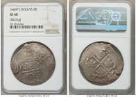 Charles II Cob 8 Reales 1669 P-E XF40 NGC, Potosi mint, KM26. 28.01gm. 

HID09801242017

© 2020 Heritage Auctions | All Rights Reserved