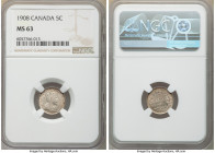 Edward VII 5 Cents 1908 MS63 NGC, Ottawa mint, KM13. Small "8" variety. 

HID09801242017

© 2020 Heritage Auctions | All Rights Reserved
