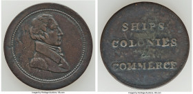Lower Canada Mule "Ships Colonies & Commerce" 1/2 Penny Token ND VF (Environmental Damage), Br-1002, LC-58B. 27mm. 4.79gm. Plain edge. Medal alignment...
