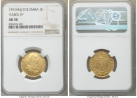 Charles IV gold 2 Escudos 1791 NR-JJ AU50 NGC, Nuevo Reino mint, KM51.1. CAROL IV legend variety. 

HID09801242017

© 2020 Heritage Auctions | All...