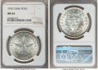 Republic "Star" Peso 1933 MS63 NGC, Philadelphia mint, KM15.2. Cartwheel luster. 

HID09801242017

© 2020 Heritage Auctions | All Rights Reserved
