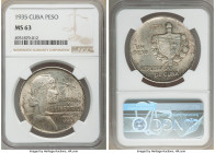 Republic "ABC" Peso 1935 MS63 NGC, Philadelphia mint, KM22. Mottled toning over golden fields. 

HID09801242017

© 2020 Heritage Auctions | All Ri...