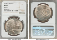 Republic "ABC" Peso 1938 MS63 NGC, Philadelphia mint, KM22. Type 2. Lavender-gray and gold toning. 

HID09801242017

© 2020 Heritage Auctions | Al...