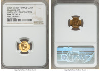 Napoleon gold "Coronation" Medal L'An XIII (1804) UNC Details (Obverse Damage) NGC, Bram-329, Julius-1268. 14mm. By Jeuffroy. NAPOLEON EMPEREUR His la...