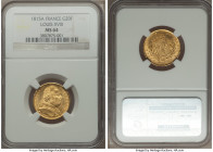 Louis XVIII gold 20 Francs 1815-A MS64 NGC, Paris mint, KM706.1. Full mint bloom illuminates the surfaces of this near-gem. A spot of toning is noted ...