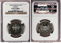 Weimar Republic Proof "Meissen" 3 Mark 1929-E PR66 Cameo NGC, Muldenhutten mint, KM65. 1000th anniversary of the founding of the city of Meissen. A pr...