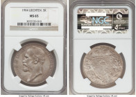 Johann II 5 Kronen 1904 MS65 NGC, Vienna mint, KM-Y4. Superb silvery-gray patina with muted mint luster, rare in this superior certified grade.

HID...