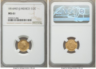 Ferdinand VII gold 1/2 Escudo 1816 Mo-JJ MS61 NGC, Mexico City mint, KM112. Excellent portrait. 

HID09801242017

© 2020 Heritage Auctions | All R...