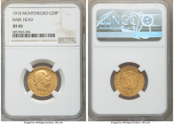 Nicholas I gold "Bare Head" 20 Perpera 1910 XF45 NGC, KM10. Bare head variety. 

HID09801242017

© 2020 Heritage Auctions | All Rights Reserved