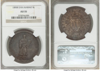Republic 5 Lire 1898-R AU55 NGC, Rome mint, KM6, Dav-302. Anthracite toning with a lilac tint. 

HID09801242017

© 2020 Heritage Auctions | All Ri...
