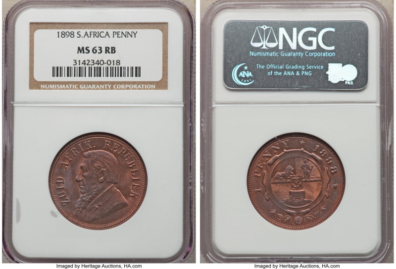 Republic 3-Piece Lot of Certified Assorted Pennies NGC, 1) Penny 1898 - MS63 Red...