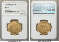 Ferdinand VII gold 4 Escudos 1820 M-GJ AU55 NGC, Madrid mint, KM484. Pleasing portrait, virtually untoned,, captivating reverse luster. 

HID0980124...