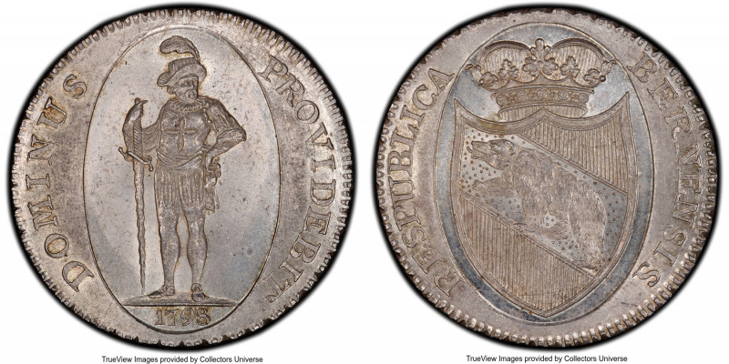 Bern. City Taler 1798 MS64 PCGS. KM164, Dav-1760A, Variety with wide (thick) ova...