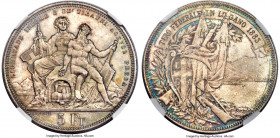 Confederation "Lugano Shooting Festival" 5 Francs 1883 MS66 NGC, Bern mint, KM-XS16, Häb-18. Mintage: 30,000. A noteworthy example of this popular typ...