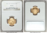 Pius XII gold 100 Lire Anno XIII (1951) MS65 NGC, KM53.1. Mintage: 1,000. 

HID09801242017

© 2020 Heritage Auctions | All Rights Reserved