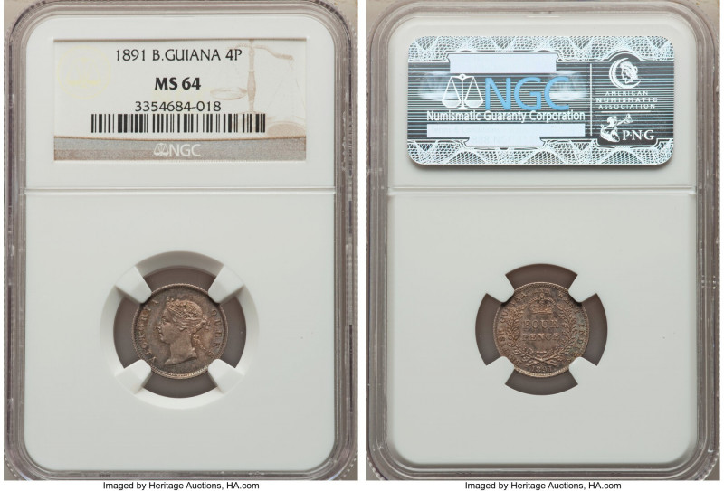 Pair of Certified Assorted World Minors NGC, 1) British Guiana: British Colony. ...