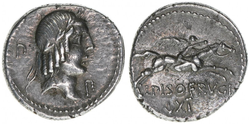 C. Calpurnius Piso L.f. L.n Frugi 90 BC
Römisches Reich - Republik. Denar. Apoll...