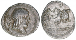 L. Julius Bursio 85 BC
Römisches Reich - Republik. Denar. Victoria in Quadriga
Rom
4,00g
Crawf.352/1a
ss/vz