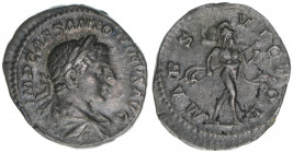 Elagabalus 218-222
Römisches Reich - Kaiserzeit. Denar. Av. IMP CAES ANTONINVS AVG Rv. MARS VICTOR
Rom
2,93g
Kampmann 56.36
vz-